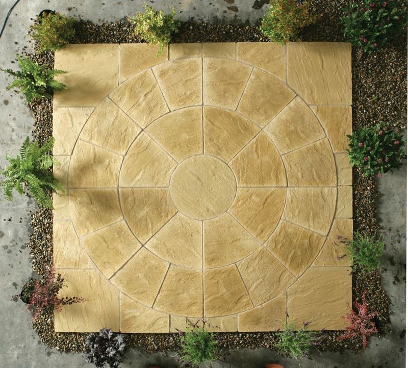 Kelkay Stone Circle Patio Abby Squaring Kit - York Gold - Paving
