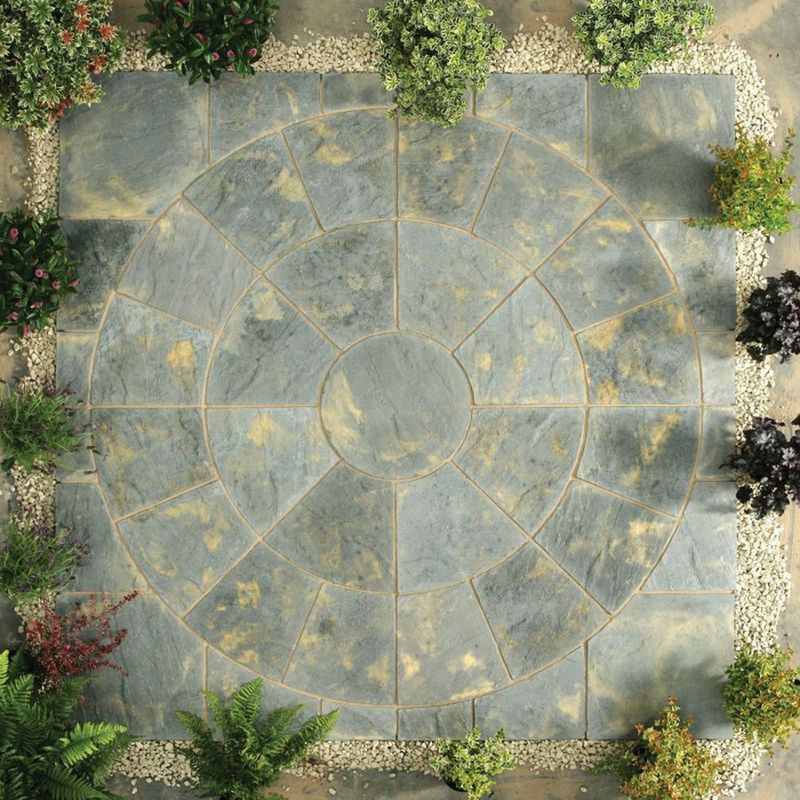 Kelkay Stone Circle Patio Kit Abby Paving 2.4m - Antique