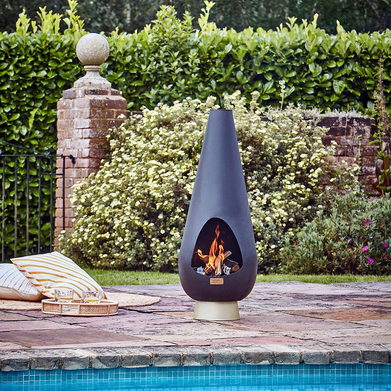 Chiminea in a garden
