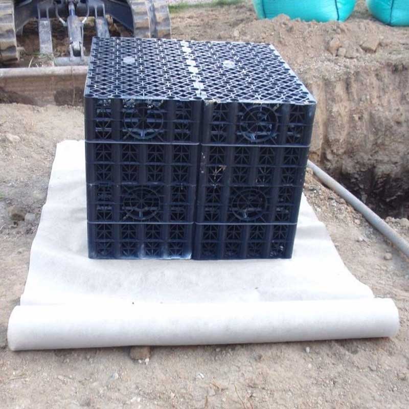 soakaway on landscaping fabric