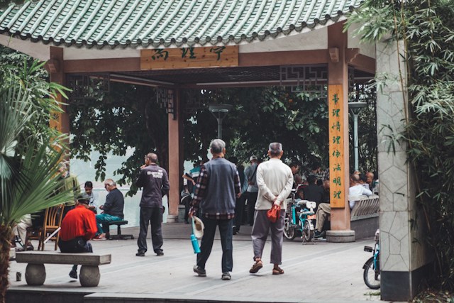Chinese-style pergola
